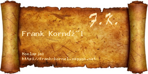 Frank Kornél névjegykártya