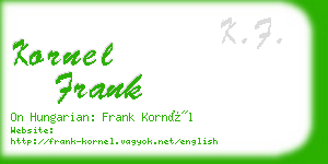 kornel frank business card